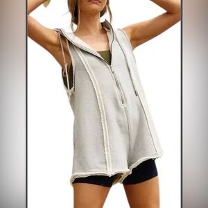 Free people heather grey fleece lined jumper